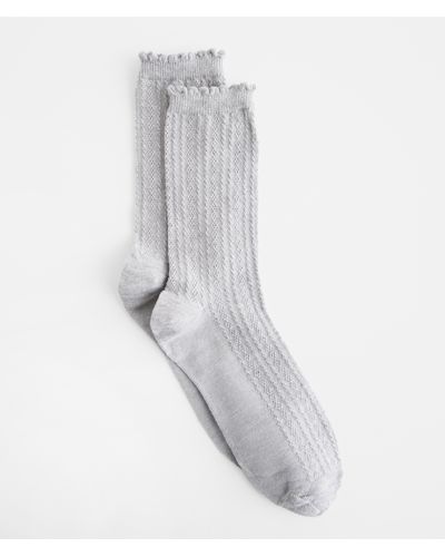 BKE Ribbed Socks - White