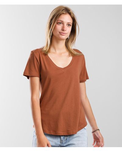 Z Supply Kasey Modal V-neck T-shirt - Brown