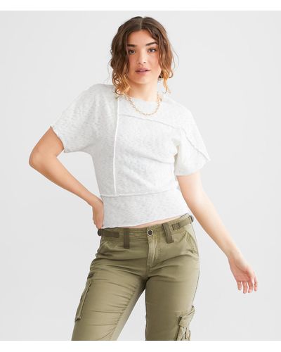 Gilded Intent Exposed Seam Top - White