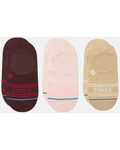Stance 3 Pack Basic No Show Socks - Pink