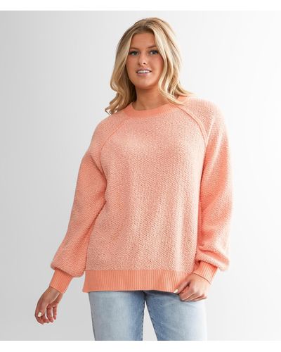 BKE Neon Nubby Pullover Sweater - Orange