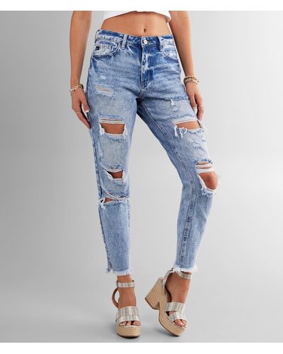 Kancan Kan Can High Rise Relaxed Taper Jean - Blue