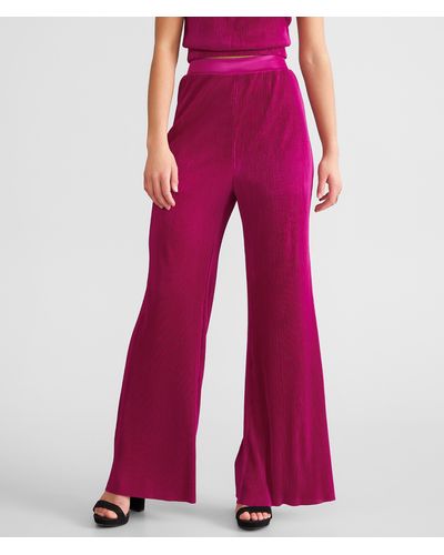 BKE Wide Leg Pleated Pant - Red