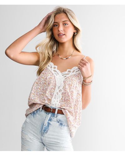 Daytrip Woven Floral Tank Top - Pink