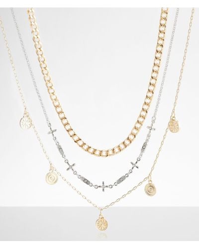 BKE 3 Pack Chain Necklace Set - Metallic
