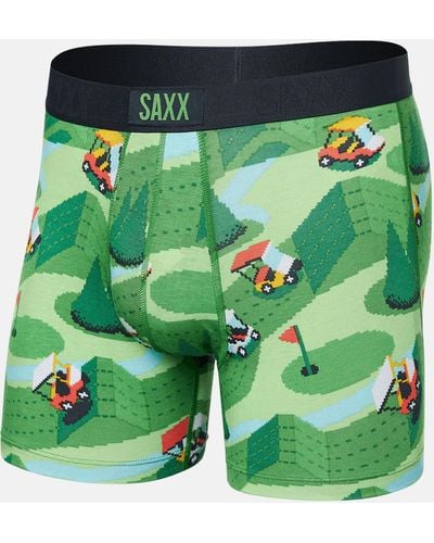 Saxx Underwear Co. Vibe Super Soft Stretch Boxer Briefs - Green