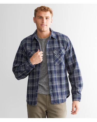 Brixton Bowery Heavy Weight Flannel Shirt - Blue