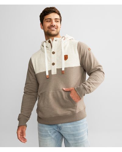 Wanakome Harrison Hooded Henley Sweatshirt - Natural