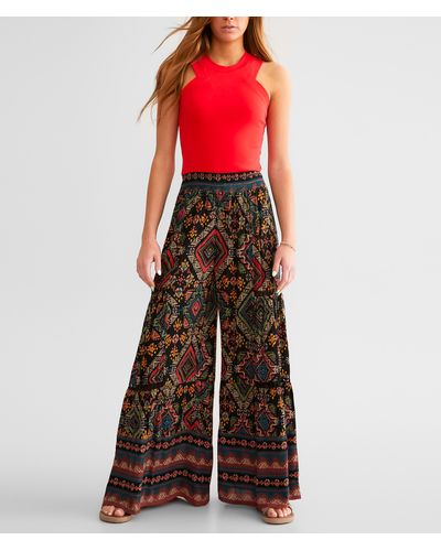 Angie Wide Leg Beach Pant - Red