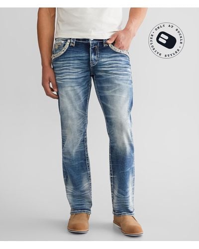 Rock Revival Liam Relaxed Taper Stretch Jean - Blue