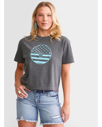Kimes Ranch American Bullseye Cropped T-shirt - Blue