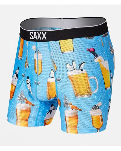 Saxx Underwear Co. Volt Stretch Boxer Briefs - Blue