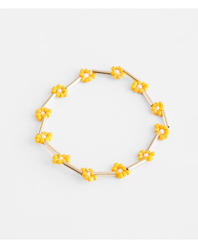 BKE Flower Bead Bracelet - Metallic