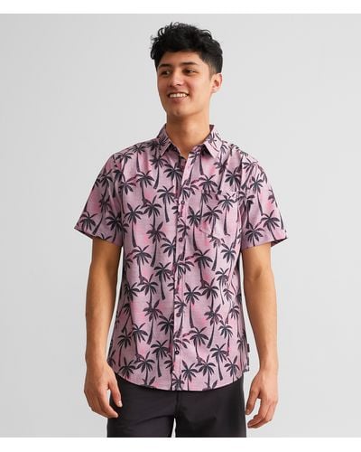 Departwest Palm Tree Performance Stretch Shirt - Red