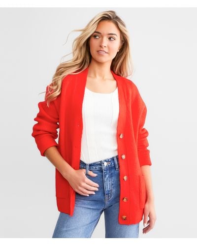 Billabong So Chill Cardigan Sweater - Red