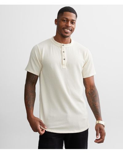 Rustic Dime Ribbed Henley - White