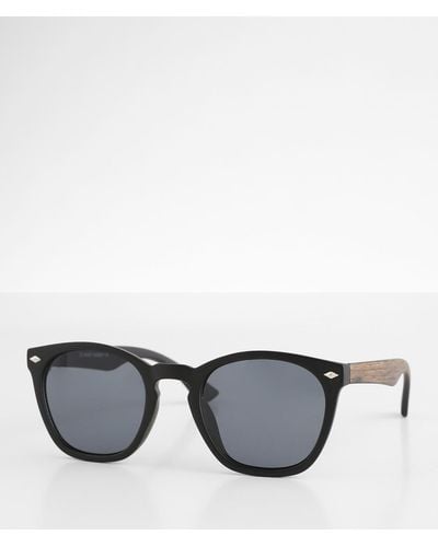 BKE Faux Wood Stem Sunglasses - Black