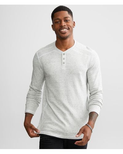 BKE Plated Jersey Henley - Gray