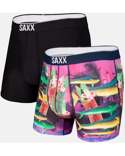 Saxx Underwear Co. Volt 2 Pack Stretch Boxer Briefs - Blue