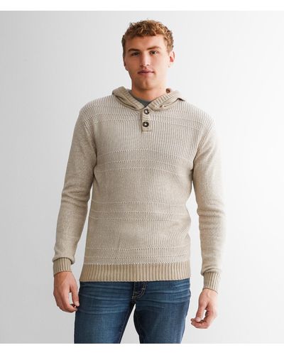 BKE Henley Hooded Sweater - Gray
