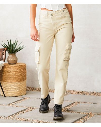 Hidden Jeans Tracey Cropped Straight Cargo Pant - Natural