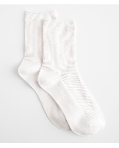 BKE Metallic Ankle Socks - White