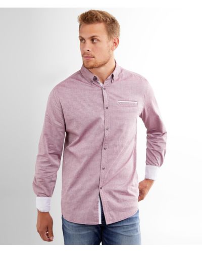 J.B. Holt Embroidered Athletic Stretch Shirt - Purple