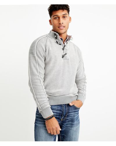 BKE Phillips Toggle Mock Neck Sweater - Gray