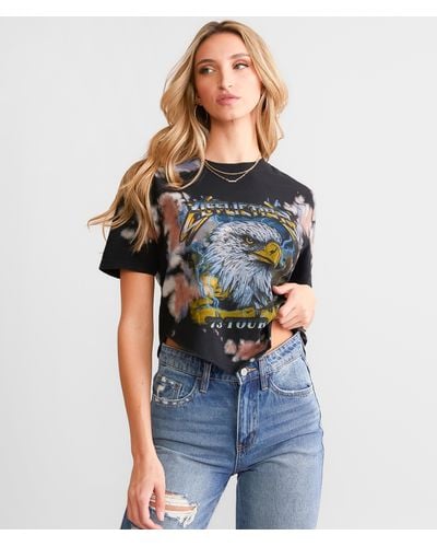 Affliction American Customs Eagle '73 Tour Cropped T-shirt - Blue