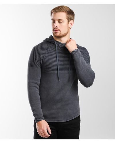 BKE Washed Crossover Hooded Sweater - Gray