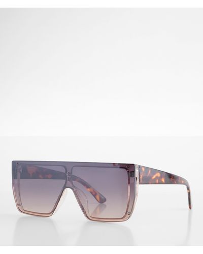 BKE Tort Shield Sunglasses - Purple