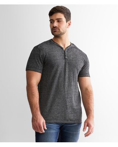 Buckle Black Burnout Thermal Henley - Gray