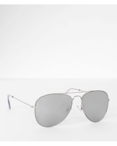 BKE Mirror Aviator Sunglasses - White