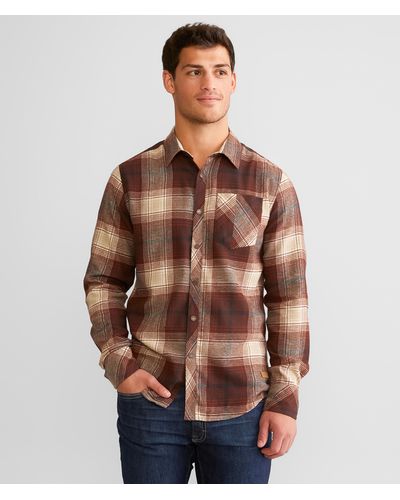Outpost Makers Brushed Plaid Shirt - Brown