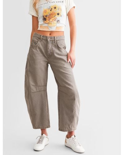 Free People We The Free Good Luck Mid-rise Barrel Jean - Natural