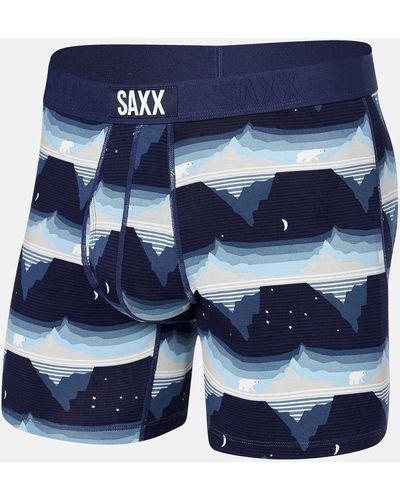 Saxx Underwear Co. Ultra Super Soft Stretch Boxer Briefs - Blue