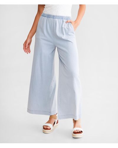 Z Supply Scout Jersey Wide Leg Cropped Pant - Blue