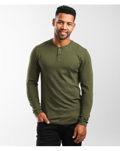 Outpost Makers Brushed Knit Henley - Green