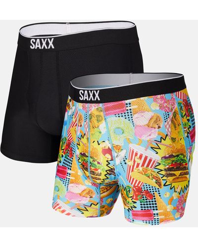 Saxx Underwear Co. Volt 2 Pack Boxer Briefs - Black