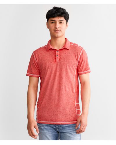 Buckle Black Burnout Polo - Red