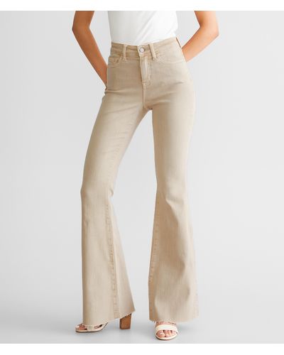 Flying Monkey High Rise Flare Stretch Pant - Natural