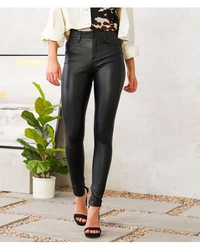 Kancan Kan Can High Rise Faux Leather Skinny Pant - Black