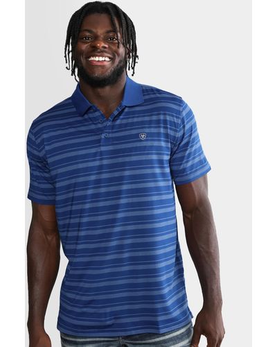 Ariat Ombre Striped Tek Polo - Blue