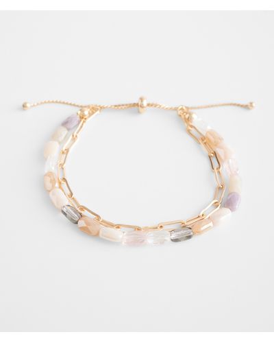 BKE Bead & Chain Bracelet - White