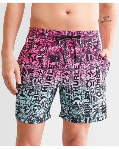 Hurley Cannonball Volley Stretch Swim Trunks - Blue
