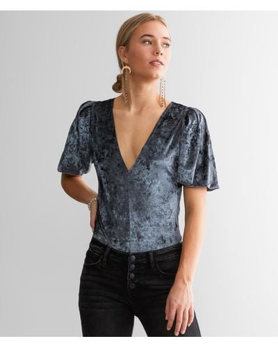 Free People Don't You Wish Bodysuit - Blue