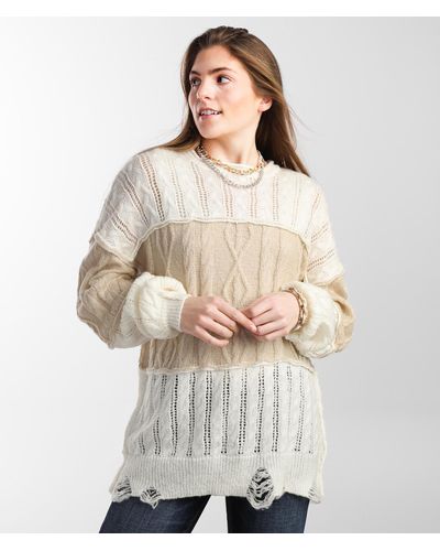 BKE Cable Knit Sweater - Multicolor