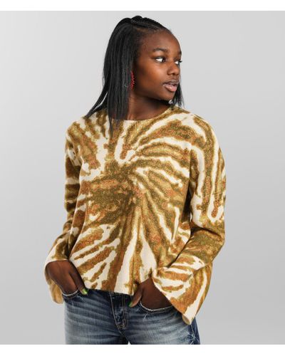 Gilded Intent Tie Dye Pullover Sweater - Green