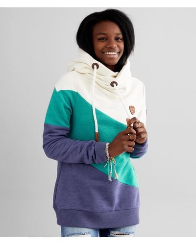 Wanakome Selene Asymmetrical Hooded Sweatshirt - Green