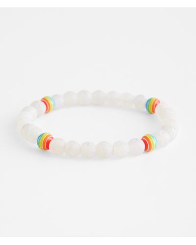 BKE Rainbow Bead Bracelet - White